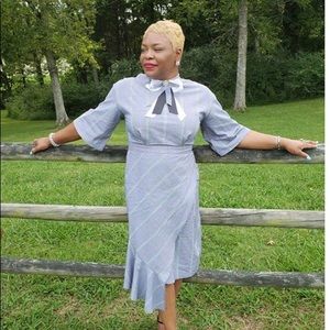 Plaid Asymmetrical Ruffle Dress